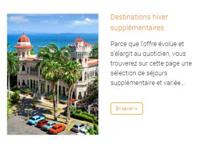 Destinations supplémentaires